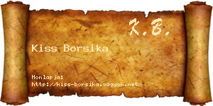 Kiss Borsika névjegykártya